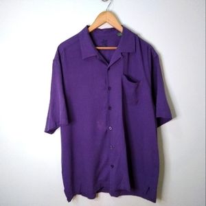 Tommy Bahama Purple 100% Silk Button Up Shirt, size Large
